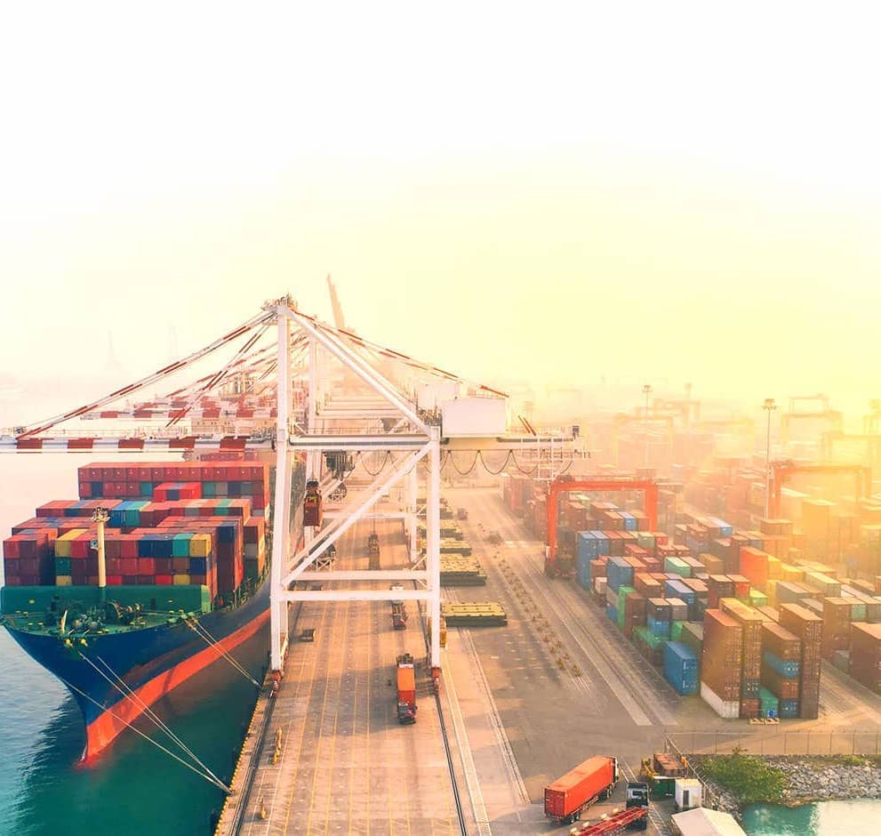 A ship with cargo being loaded onto it